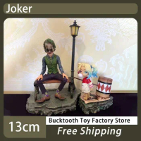 Suicide Squad Figure Joker Harley Quinn Anime Figurine Street Lights Gk Statue Figurine Doll 13cm Room Decoration Desk Toy Gifts