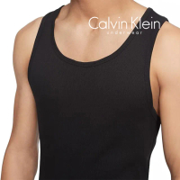 【Calvin Klein】男內衣 超舒適羅紋彈力 男性背心 CK背心(黑色 三入組)