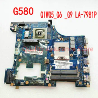 QIWG5_G6 _G9 LA-7981P Mainboard For LENOVO G580 Notebook LA-7981P Laptop Motherboard HM76 DDR3 second-hand