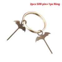 2Pcs/Set Stainless Steel Sim Card Tray Extended Universal Bat Thimble For iPhone 12 13 For Huawei Mobile Phones Digital Products