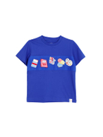 T-SHIRT สีน้ำเงิน + แพด 6 ชิ้น สำหรับเด็กอายุ 8-9 ปี