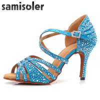 Samisoler salsa shoes Latin Dance Shoes ballroom dance shoes ballroom latin dance shoes Rhinestone Ballroom Shoes latin shoes