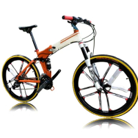 Kalosse Hydraulic Brakes Alloy Frame 30 Speed Folding Mountain Bike 26*17 Mountain Bicycle