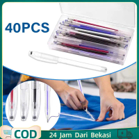 40pcs Tinta+ 1 Case Pulpen Heat Erasable Heat Erasable Pen Pen Penanda Kain Pen Heat Erasable Anti P