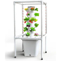Sjzx Tower Garden Hydroponics Growing System 18-Plant Indoor Vertical Garden LED Timing Grow Light Germination Kit Water Level