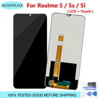 6.5" For OPPO Realme 5 5i 5S LCD Display + Touch Screen Sensor Assembly Replacement For Realme 5 RMX1911 Front Screen + Glue