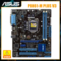 ASUS P8H61-M PLUS V3 Motherboard 1155 DDR3 Motherboard LGA 1155 Support Kit Xeon Core i7 3770K CPU Intel H61 16GB PCI-E X16 uATX