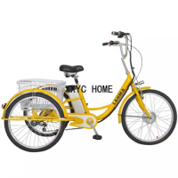 24 Inch 3 Wheel Electric Tricycles Trike For Adults 250W Motor 48V Electric Bicycle For Mens Three Speed Transmission