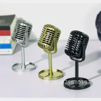 Props Simulation Mic Vintage Style Classic Retro Dynamic Vocal Microphone Universal Stand Live Performance Studio Recording