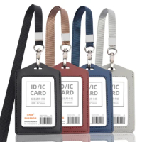 Office Work Certificate Identity Access Card Holder Name ID Card Cover With Neck Lanyard Badge Card Case Credit Card Holder