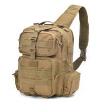 Tactical Sling Bag Pack Military Rover Shoulder Sling Backpack EDC Molle Assault Range Bag Day Pack with Tactical USA Flag Patch