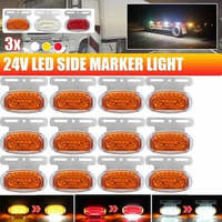 4/8/12x 44LED Truck Side Marker Clearance Light for SUV Trailer Lorry RV Bus Boat 24V Turn Signal Warning Lamp with Puddle Light
