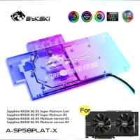 Bykski A-SP58PLAT-X Full Cover GPU Water Block For Sapphire RX580 Nitro+ Graphics Card,VGA Liquid Cooler 5V A-RGB/12V RGB