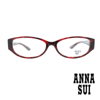 【ANNA SUI 安娜蘇】日系個性鑽花造型光學眼鏡-琥珀紅(AS539-221)
