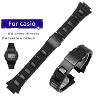 For Casio G-SHOCK DW-5600 DW6900 DW9600 GW-M5610 Black Plastic Watchband Strap Convex mouth 16mm Men Bracelet Watch Accessories