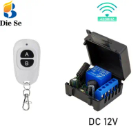 RF 433 Mhz Universal Gate Remote Control Switch DC 12V 10A Relay Receiver Mini Module Remote Control for Gate LED Garage Door