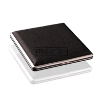 50pcs Black Pocket Leather Metal Tobacco 20 Cigarette Smoke Holder Storage Case Box Advertising Business Gifts