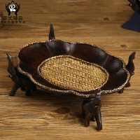 泰國大象實木水果盤創意客廳供盤零食盤復古擺件裝飾品茶幾干果盤