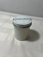 Vintage Mentholatum White Jar W / Metal Lid Nice Shape