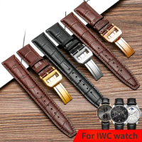 uhgbsd Men's Leather Watch Strap For IWC Portuguese Portofino Big Pilot With 20mm 21m 22mm Band Accessory