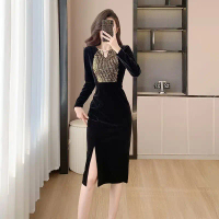 FAN gaun pesta elegan baju seksi midi dress korea