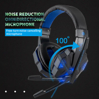 [ส่งฟรี] หูฟัง เกมมิ่ง หูฟัง คอม ไฟ LED หูฟังสำหรับเล่นเกมแบบมีสายพร้อมไมโครโฟนสำหรับคอมพิวเตอร์ PS4