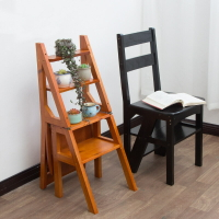 家用實木折疊梯凳多功能加厚四步臺階兩用登高樓梯椅子凳子置物架