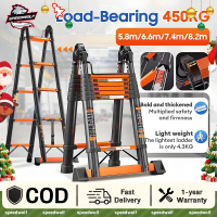 Telescopic Ladder Foldable Aluminum Heavy Duty Home Portable Aluminum Extendable Folding Ladder Port