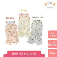 LIBBY Setelan Oblong Kutung Motif Tea Time (1 stel) Squirrel Daisy S