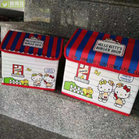 日系卡通 Kitty KT收納盒 創意卡通可折疊收納箱   PU 無紡布可折疊 大號收納箱 置物盒