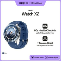 OPPO Watch X2 Advanced Health Smartwatch [60s Health Check-In, Titanium Bezel, 1.5" LTPO] Blue - OPP