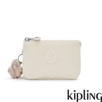 Kipling 溫柔珍珠米色三夾層配件包-CREATIVITY S