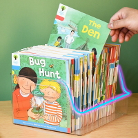 書本收納盒桌面置物架透明學生兒童繪本書桌整理神器A4書柜儲物筐