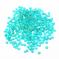 Acid blue AB Resin Jelly 14 facets 2,3,4,5,6mm Flatback Rhinestone Decorations for Phones Bags Shoes DIY Accessories