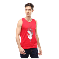 Hamlin Agies Pakaian Dalam Pria Tank Top Singlet Goose feather Motive Material Cotton ORIGINAL - Red