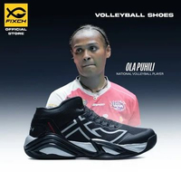 FIXCH - Demonic Pulse Sepatu Voli Mid Cut - Black/Black/Silver 39