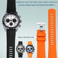 High quality watch strap for Seiko PROSPEX Panda Di three-eyed SSC813P1 SSC909P1 series curved fluor