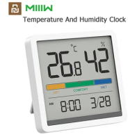 Youpin Miiiw Mute Temperature And Humidity Clock Home Indoor High-precision Baby Room C/F Monitor 3.34inch Huge LCD Screen