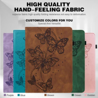 For Oppo Pad Air 2022 Realme Pad X Case Leather Embossed Butterfly Flower Case Funda Tablet Smart Cover Shell for Nokia T20