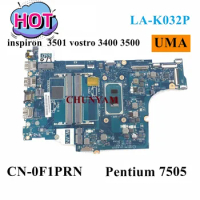 F1PRN LA-K032P FOR Dell Inspiron 3501 Vostro 3400 3500 Laptop Notebook Motherboard CN-0F1PRN 0F1PRN Mainboard /CY Full Test