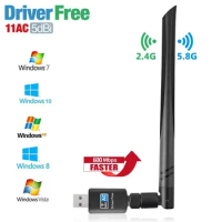 600Mbps USB Wifi Adapter Dual Band 2.4GHz/5GHz Wi-Fi Dongle Network LAN Card Driver Free Support Windows XP/Vista 100pcs/lot
