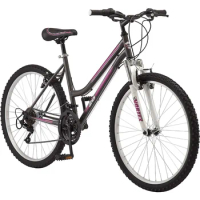 Youth and Adult Hardtail Mountain Bike, 24-26-Inch Wheels, 18 Speed Twist Shifters, Front Suspension, Steel Frame