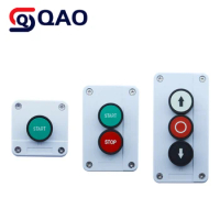 Push Button Switch Control Box Waterproof Button Indicator Light Plastic Case Emergency Stop Reset Point Electric Box
