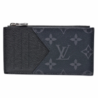 【Louis Vuitton 路易威登】M30271經典Eclipse帆布Taiga牛皮印花拉鍊卡夾/零錢包