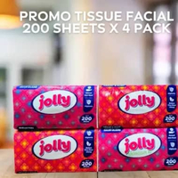 4 PACK JOLLY 200 SHEETS FACIAL TISSUE 4 PACK JOLLY 200 SHEETS