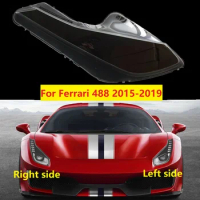 For Ferrari 488 2015 2016 2017 2018 2019 Headlights Shell Headlamp Cover Transparent Lampshade Replace Original Plexiglass Lens