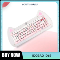 Idobao ID67 Mechanical Keyboard 2 Mode USB Bluetooth Wireless Keyboard Keycaps PBT Hot-Swap RGB Blacklit Gaming Keyboards Gifts