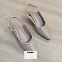 [PROMO PRODUK] Sepatu Tali Wanita Vania 5cm Kulit Sintetis Terbaik Moca 38