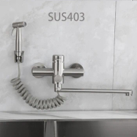 Bathtub faucet SUS304 bathtub faucet wall-mounted waterfall bathroom shower faucet set with shower handle
