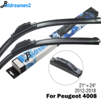 Buildreamen2 For 2012-2018 Peugeot 4008 Car Styling Wiper Blade Rubber Windscreen Wiper Fit Hook Arms